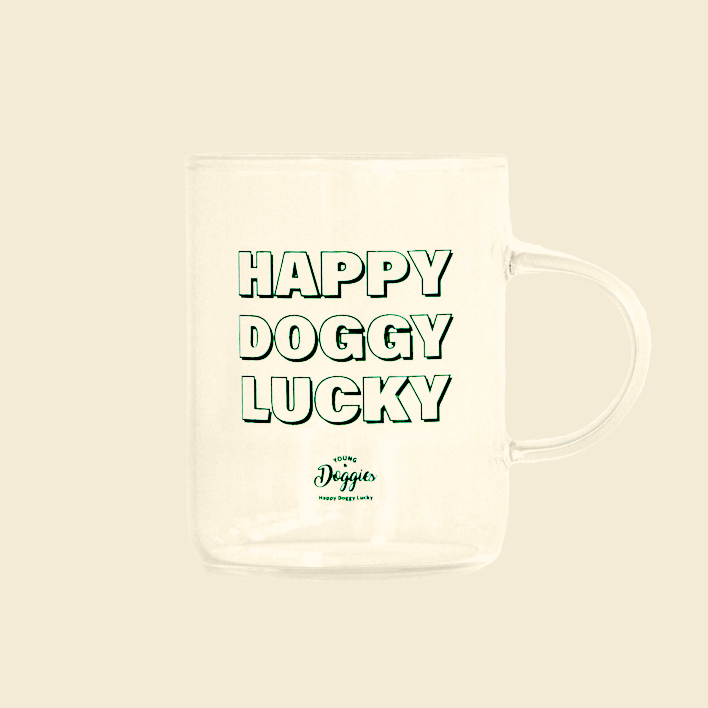 Happy Doggy Lucky GLASS MUG